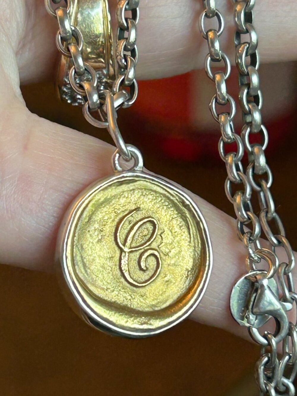 Waxing Poetic Initial C Pendant and Chain